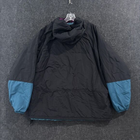Vintage LL Bean Jacket Men's Large Black Colorblock Hooded Anorak Thinsulate 90s - Picture 4 of 8